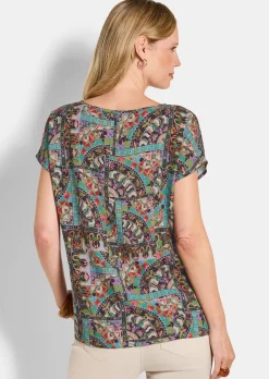 Viskose-Bluse mit Orient-Print