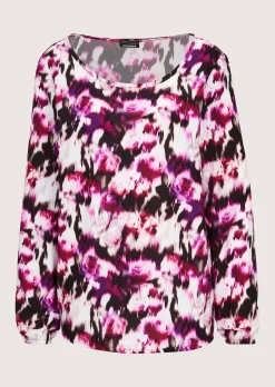 Viskose-Bluse mit Rundhalsausschnitt