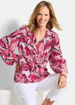 Viskose-Bluse mit Statement-Ärmeln
