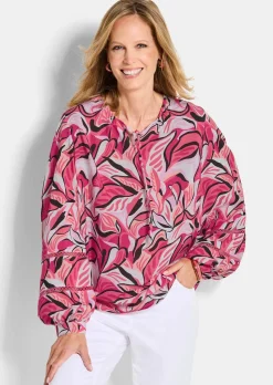 Viskose-Bluse mit Statement-Ärmeln
