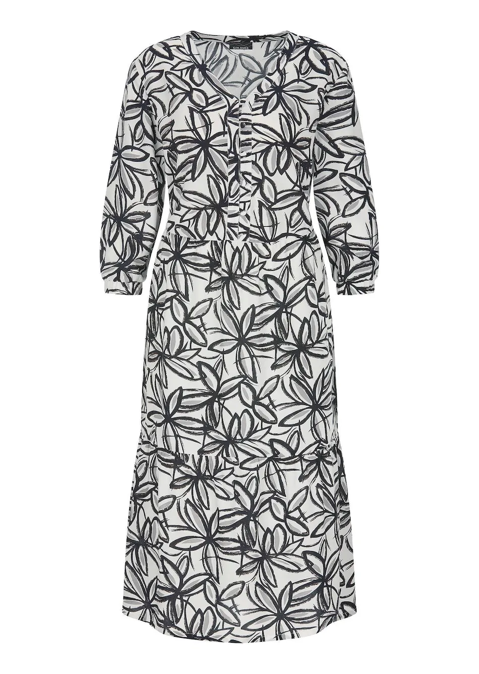 Viskose-Kleid mit V-Ausschnitt