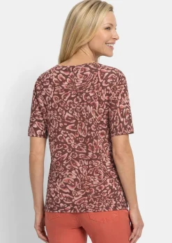 Viskoseshirt mit abstraktem Floraldruck