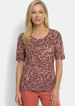 Viskoseshirt mit abstraktem Floraldruck