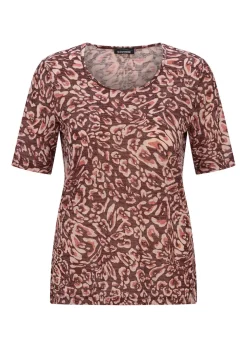 Viskoseshirt mit abstraktem Floraldruck