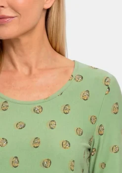 Viskoseshirt mit Blüten- und Blätter-Print