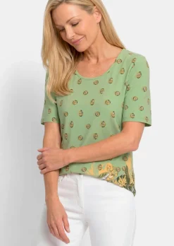 Viskoseshirt mit Blüten- und Blätter-Print
