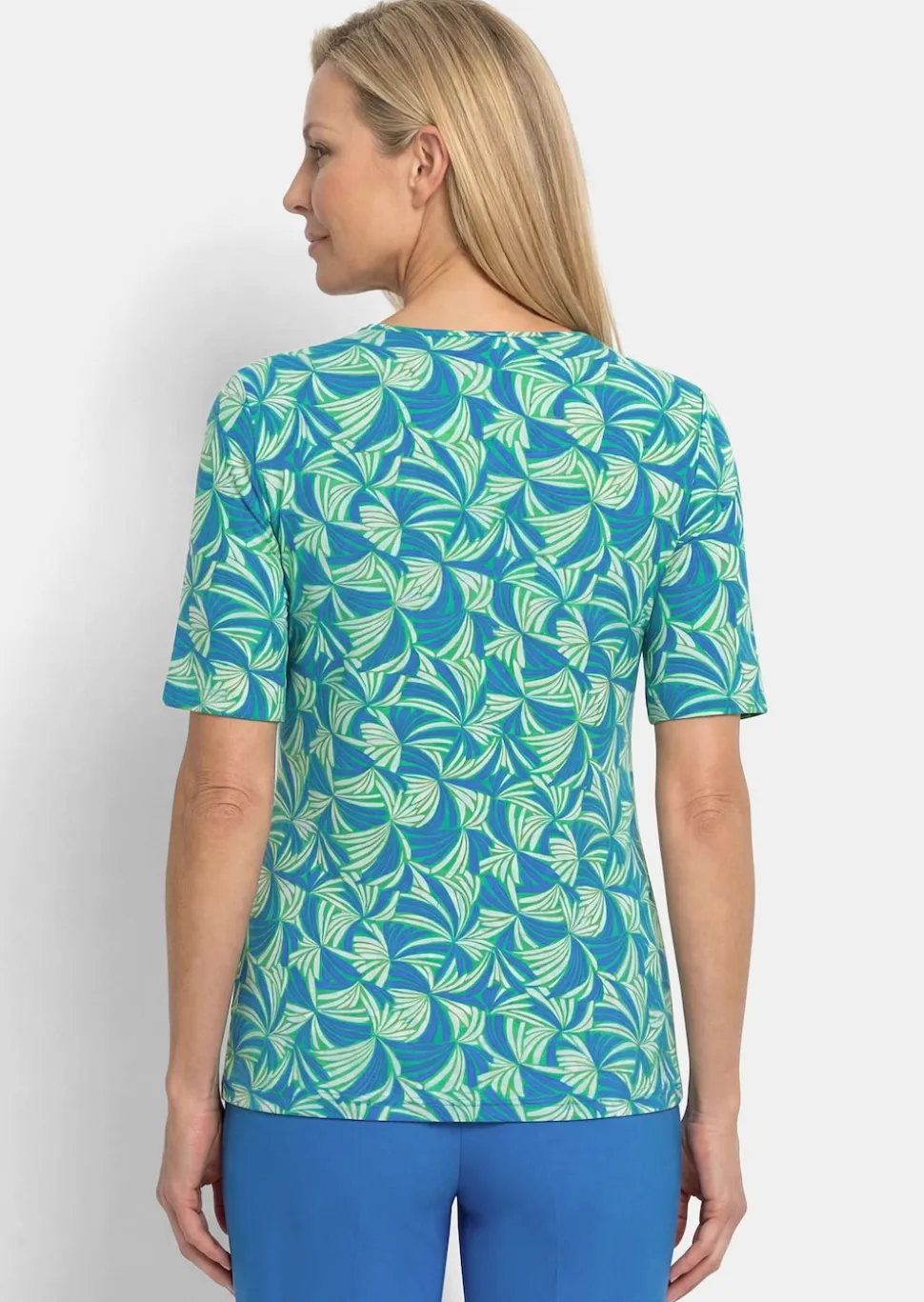 Viskoseshirt mit Blättermuster