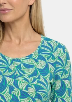 Viskoseshirt mit Blättermuster