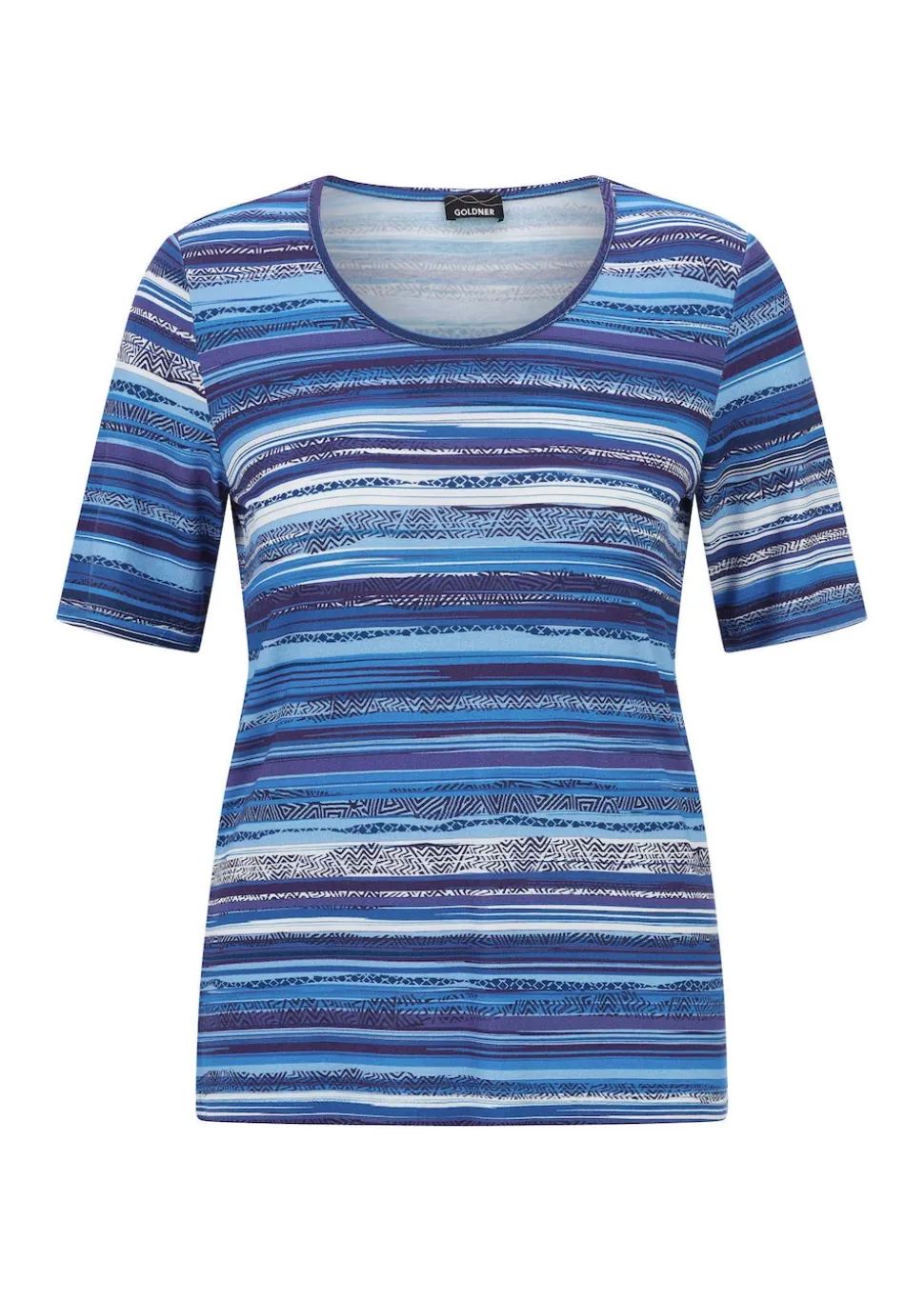 Viskoseshirt mit farbintensivem Streifenmuster