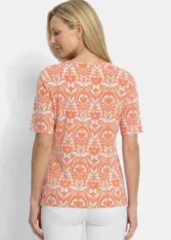 Viskoseshirt mit femininem Ornamentmuster