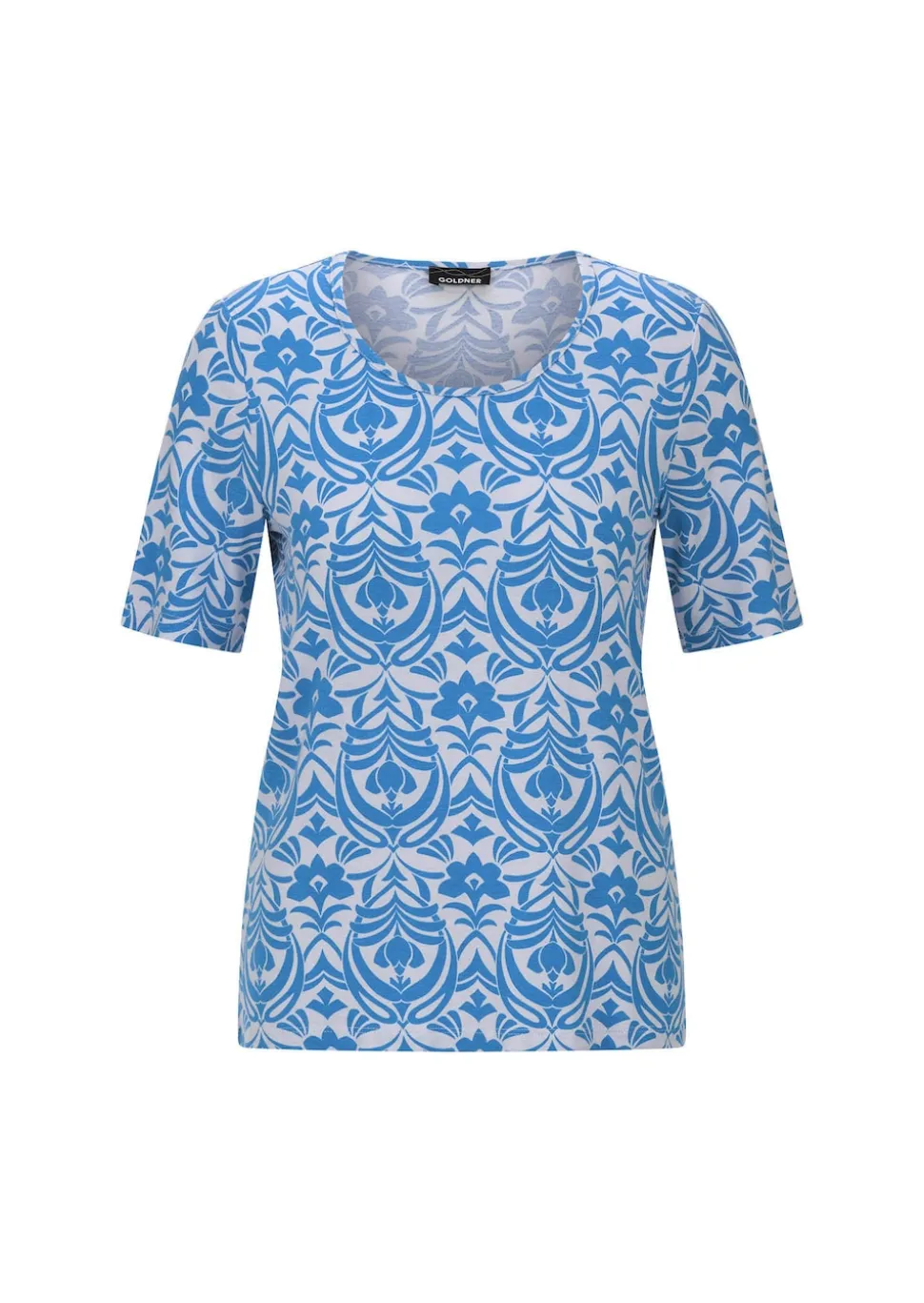 Viskoseshirt mit femininem Ornamentmuster