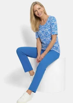 Viskoseshirt mit femininem Ornamentmuster