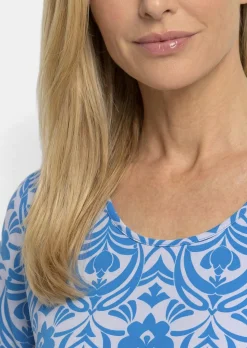 Viskoseshirt mit femininem Ornamentmuster