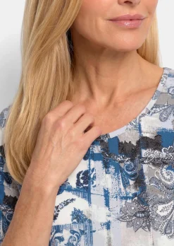 Viskoseshirt mit femininem Paisley-Print