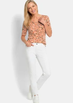Viskoseshirt mit frischem All-over-Print