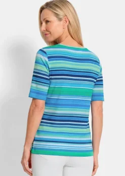 Viskoseshirt mit frischem Streifenmuster