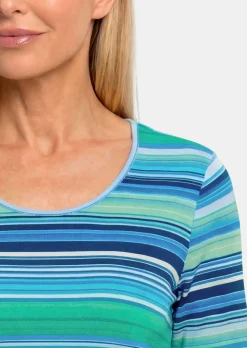 Viskoseshirt mit frischem Streifenmuster