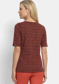 Viskoseshirt mit geometrischem Minimal Print
