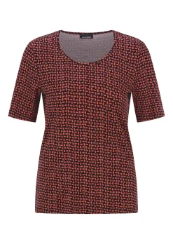 Viskoseshirt mit geometrischem Minimal Print