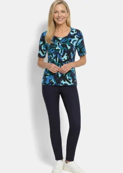 Viskoseshirt mit künstlerischem Print