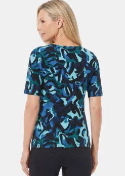 Viskoseshirt mit künstlerischem Print
