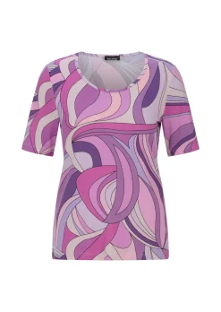 Viskoseshirt mit kunstvollem All-over-Print