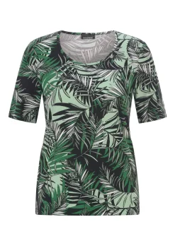 Viskoseshirt mit Palmenprint