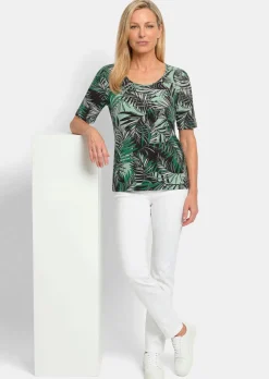 Viskoseshirt mit Palmenprint