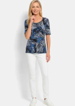 Viskoseshirt mit Palmenprint