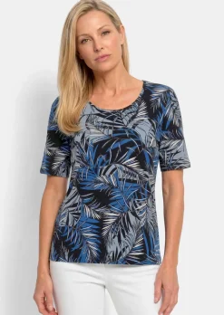 Viskoseshirt mit Palmenprint