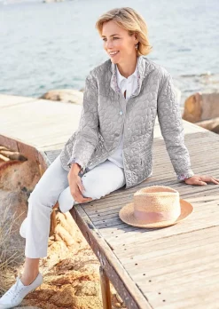Wattierte Wendejacke mit Druckmuster