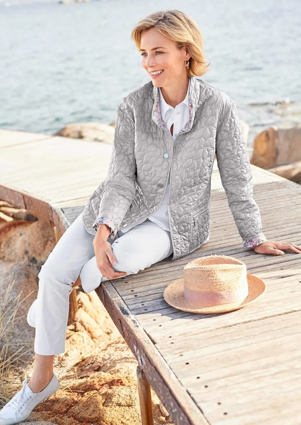 Wattierte Wendejacke mit Druckmuster