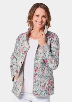 Wattierte Wendejacke mit Druckmuster