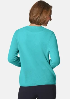 Weiche Kaschmirstrickjacke mit V-Ausschnitt