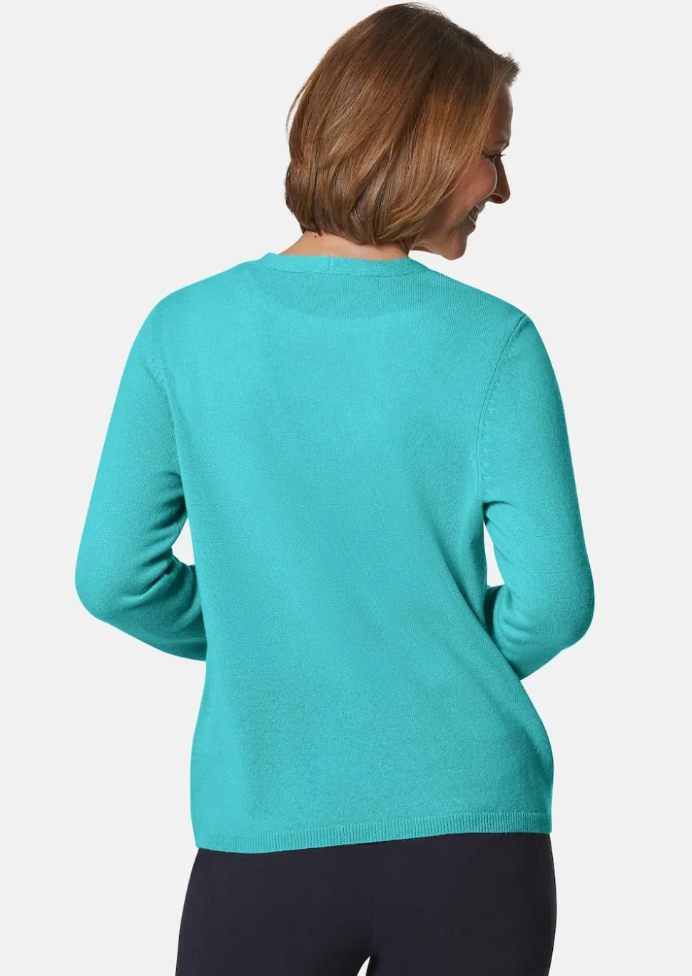 Weiche Kaschmirstrickjacke mit V-Ausschnitt