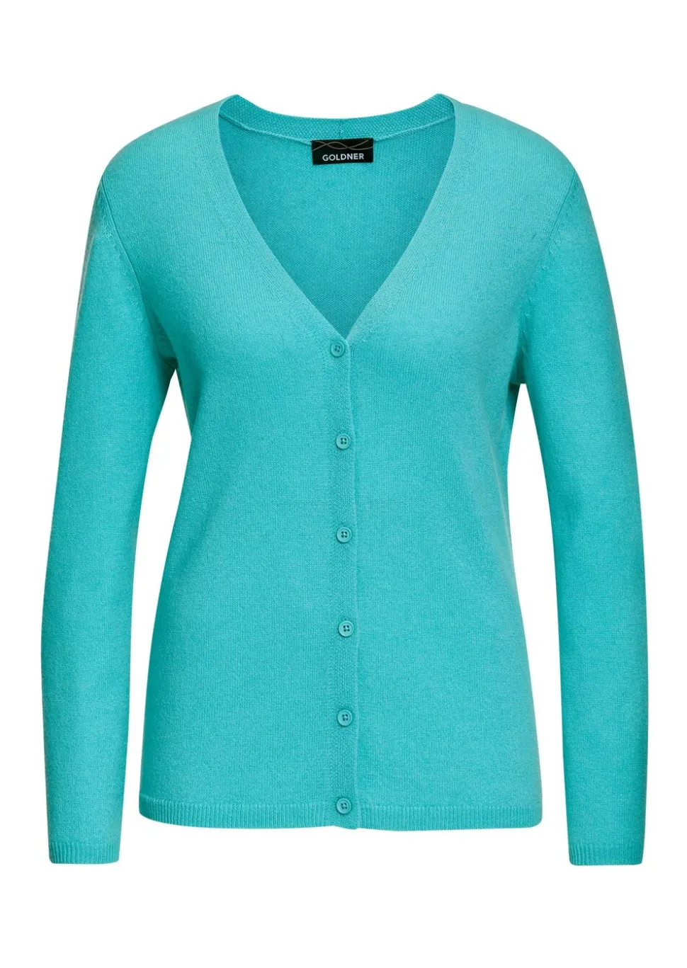Weiche Kaschmirstrickjacke mit V-Ausschnitt