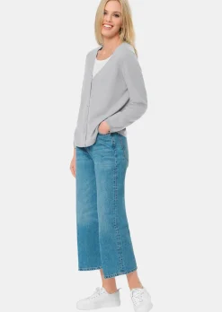 Weiche Kaschmirstrickjacke mit V-Ausschnitt
