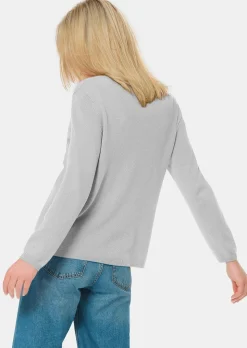 Weiche Kaschmirstrickjacke mit V-Ausschnitt