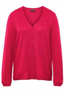 Weiche Kaschmirstrickjacke mit V-Ausschnitt