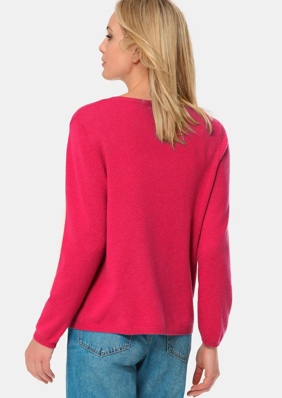 Weiche Kaschmirstrickjacke mit V-Ausschnitt