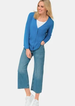 Weiche Kaschmirstrickjacke mit V-Ausschnitt