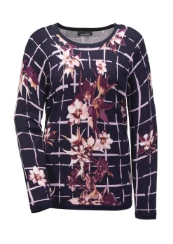 Weicher Druckpullover in Feinstrick