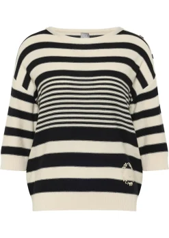 Weicher Ringelpullover mit Baumwolle