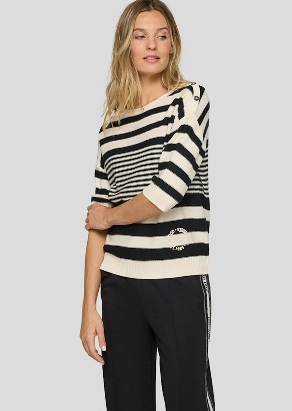 Weicher Ringelpullover mit Baumwolle