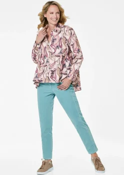 Weite Hemdkragenbluse mit Paisley Muster