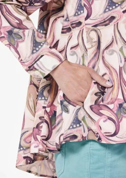 Weite Hemdkragenbluse mit Paisley Muster
