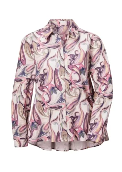Weite Hemdkragenbluse mit Paisley Muster