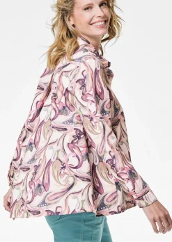 Weite Hemdkragenbluse mit Paisley Muster