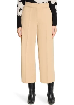 Weite Hose aus Soft-Stretch mit Bügelfalten
