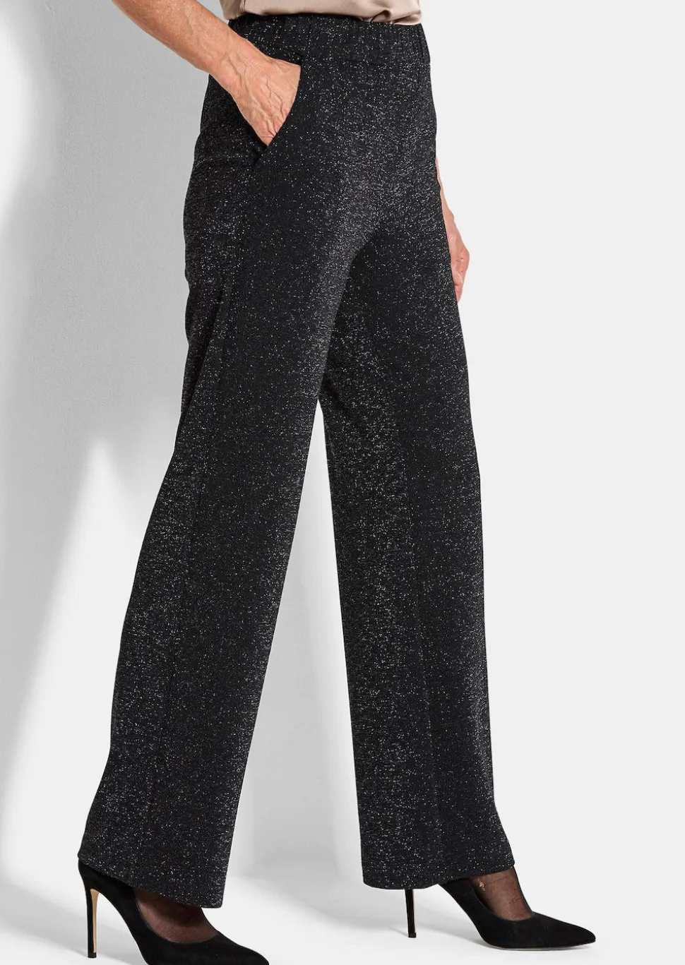 Weite Hose VERA aus glänzendem Jersey